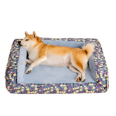 Romantic Garden Velvet Full Support Orthopedic Dog Sofa Bed