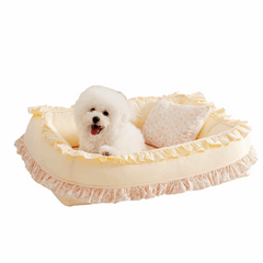 Floral Orthopedic Dog Bed Calming Pet Bed with Pillow