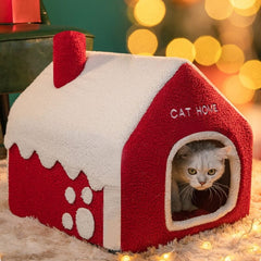 SnowyHouseCatVillaWarm