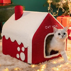 SnowyHouseCatVillaWarmSemi-enclosedCatCave