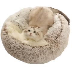 Semi-enclosed Dead Shell Cat Nest Plush Warm and Deep Sleep Furry Cat Bed