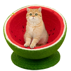 Premium watermelon shaped sisal cat scratching board, wear-resistant and non-shedding cat bed,