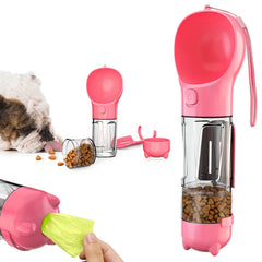 Portable Dog Water Bottle Drinking Bowl Dog Cat Food Drinking Fountain 3-in-1 Leak-proof Outdoor Drinking Fountain