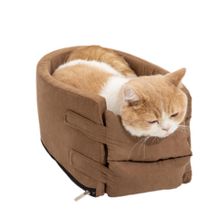 Suede Oval Lookout Console Pet Car Seat