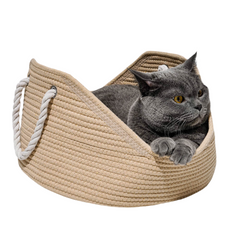 Straw Durable Handmade Cradle Pet Cat Bed