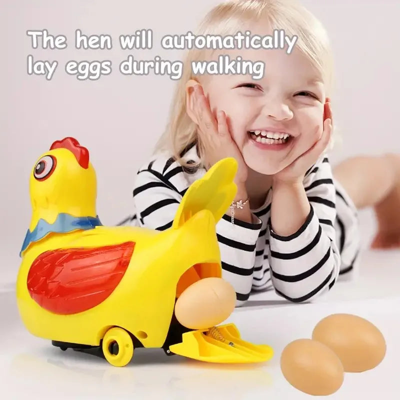 Pet Electric Hen Laying Eggs Walking Toys Music Interactive Educational Toys