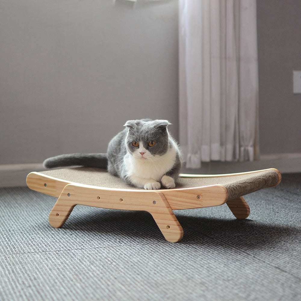 Wooden Cat Scratcher Lounge Bed