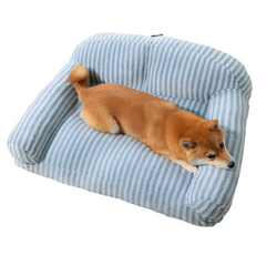 Stylish Striped Plush Removable Cat & Dog Sofa Bed