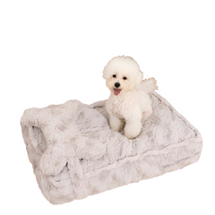 Warming Fluffy Bone Cloud Shape Calming Dog Bed