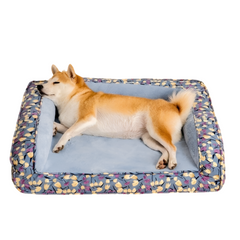 Romantic Garden Velvet Full Support Orthopedic Dog Sofa Bed