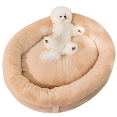 Anti-Anxiety Oval Warm Plush Dog Bed