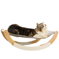 Wooden Elevated Cat Hammock Bed Swing Chair