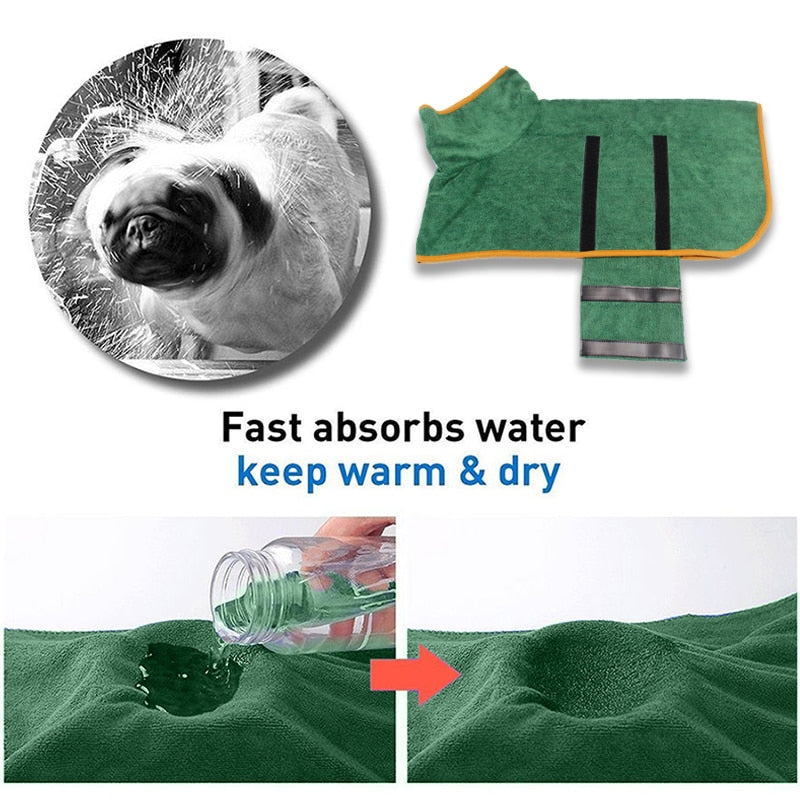 Dog bathrobe towel pet dog quick-drying sweater soft absorbent bathrobe towel