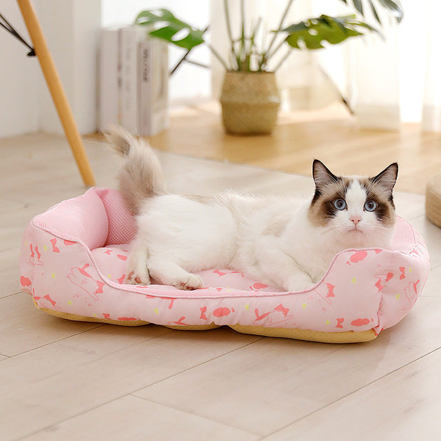 Dog Bed Ice Pad Washable Summer Sleeping Cool Ice Silk Bed Pet