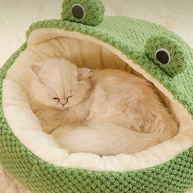 Adorable Frog Shape Wrapped Pet Bed Cat Cave