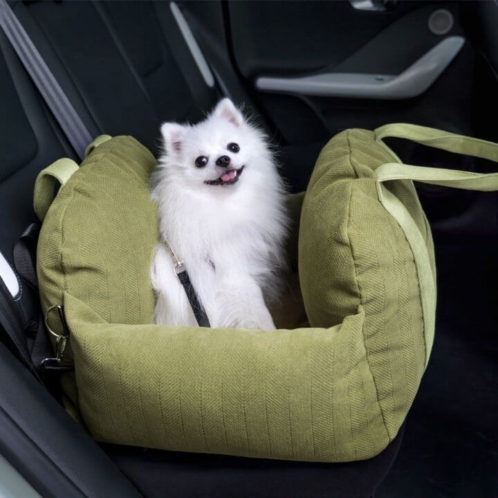 Herringbone Travel Bolster Safety Puppy Dog Car Seat Bed