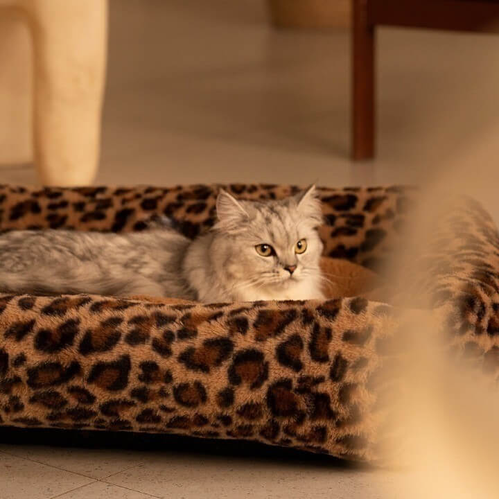 Wildlife Series Cowhide Leopard Print Pet Dog Bed