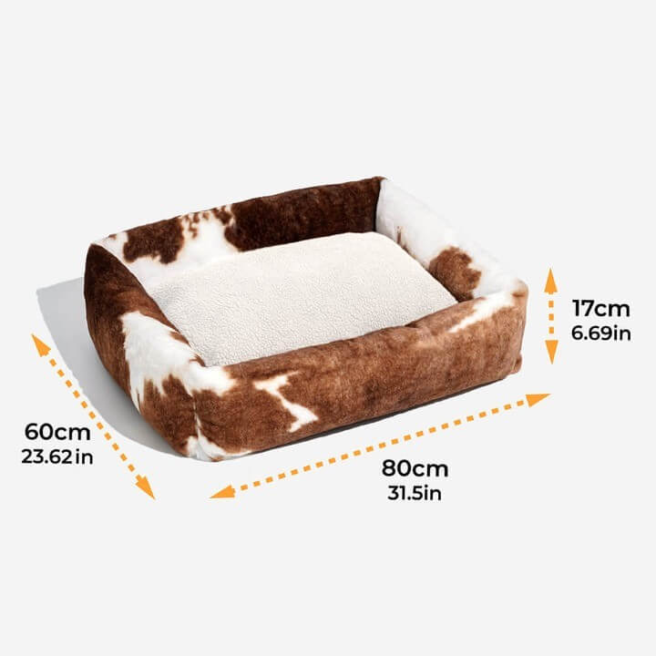 Wildlife Series Cowhide Leopard Print Pet Dog Bed