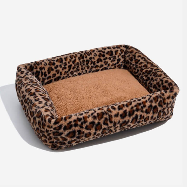 Wildlife Series Cowhide Leopard Print Pet Dog Bed