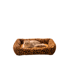 Wildlife Series Cowhide Leopard Print Pet Dog Bed