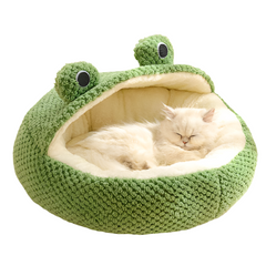 Adorable Frog Shape Wrapped Pet Bed Cat Cave