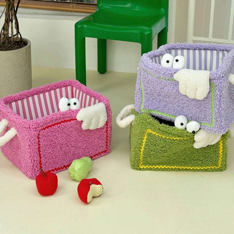 Colorful Little Monster Striped Foldable Storage Basket