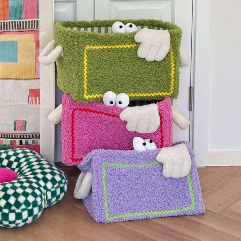 Colorful Little Monster Striped Foldable Storage Basket