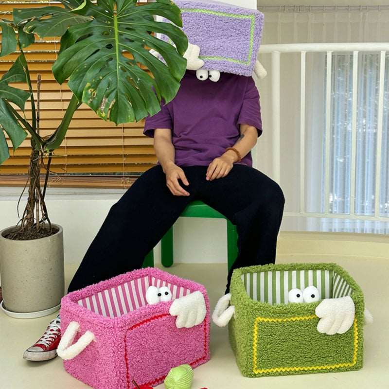 Colorful Little Monster Striped Foldable Storage Basket