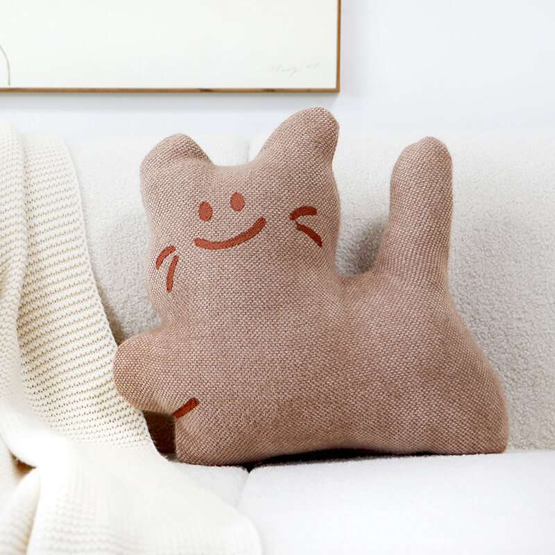 Cute Smiling Cat Shape Sofa Cushion