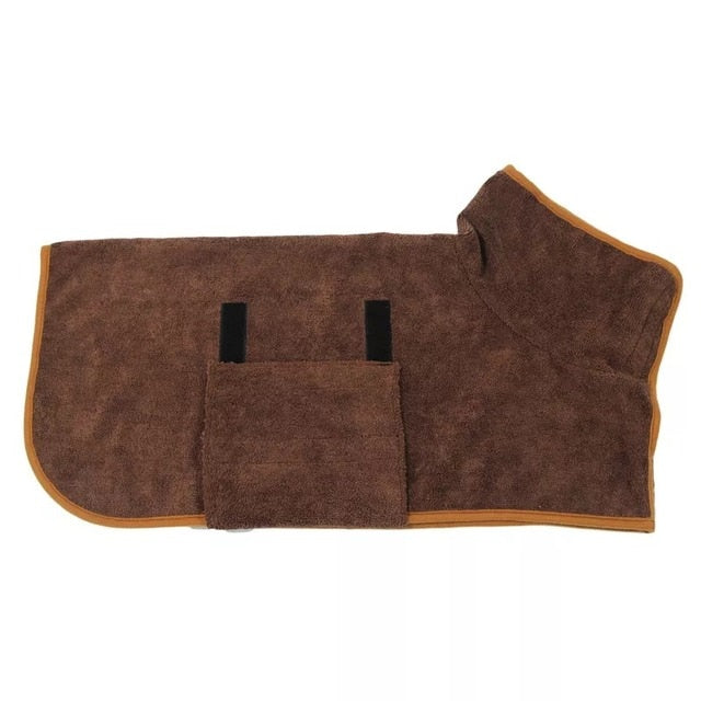 Dogs Bathrobe Bath Towel Brown