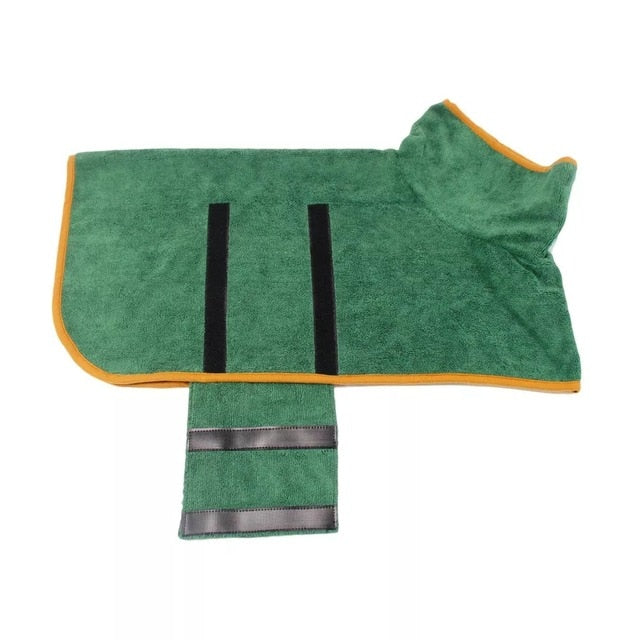 Dogs Bathrobe Bath Towel Green