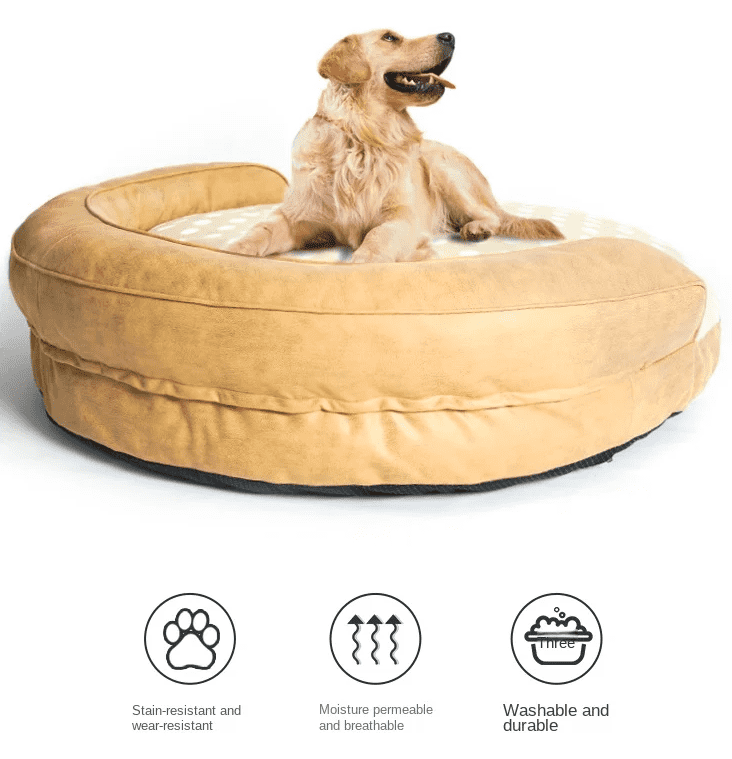 Large Wave Dot Luxury Sofa Dog Bed & Free Shipping