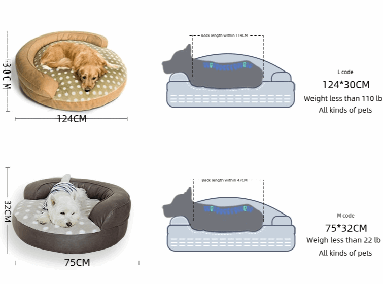 Large Wave Dot Luxury Sofa Dog Bed & Free Shipping