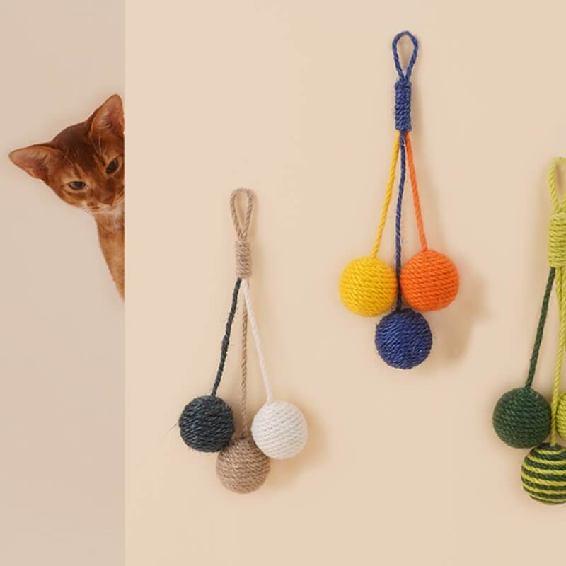 Durable Chew-Resistant Sisal Rope Ball Cat Interactive Toy