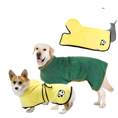 Dog Bathrobe Towel Super Absorbent Dog Drying Coat Adjustable Pet Towel