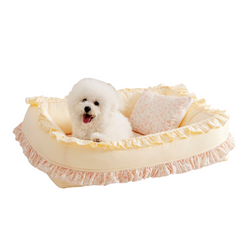 Floral Orthopedic Dog Bed Calming Pet Bed with Pillow