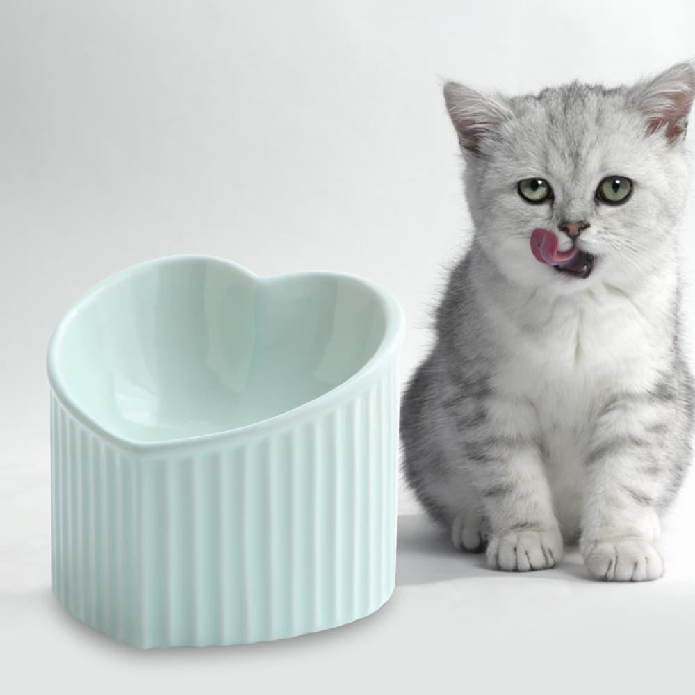 Heightening Ceramic Cat Bowls Tilted Food Bowls Backflow Prevention - Ayipets Store