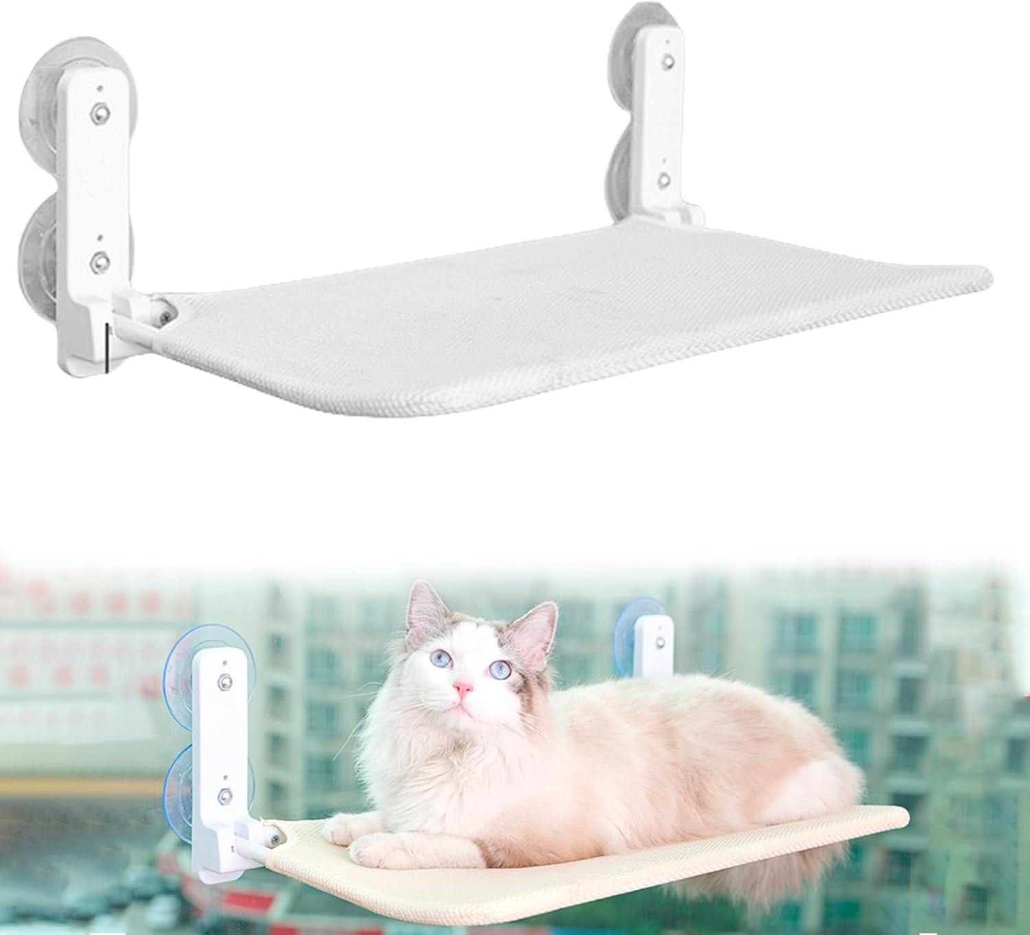 Hanging Cat Hammock With Stable Suction Cups Foldable Window Side Cat Bed With Suction Cups