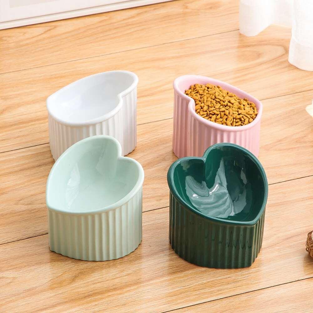 Heightening Ceramic Cat Bowls Tilted Food Bowls Backflow Prevention Ayipets Store