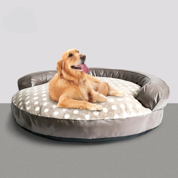 Large Wave Dot Luxury Sofa Dog Bed & Free Shipping