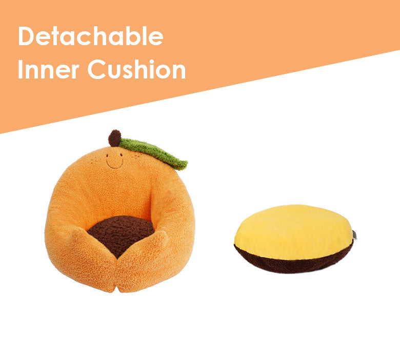 Orange Thickened Warm Cat Kennel Semi-enclosed Pet Kennel Suitable for All Seasons