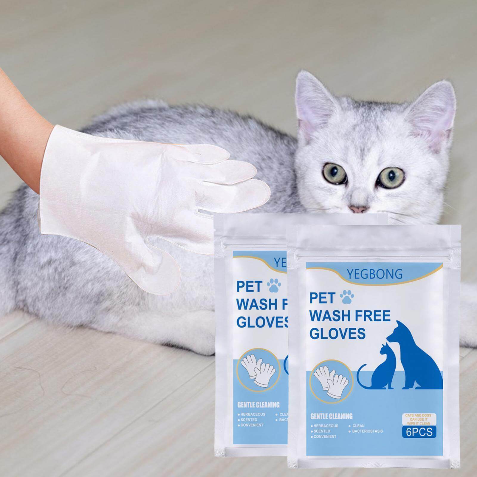 Disposable cleaning gloves for cats and dogs spa bath massage non-woven fabric no-rinse soft eye wipes