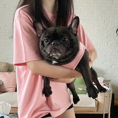 Pink Matching T-Shirts and Puppy Vest Set for Dog and Owner