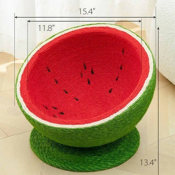 Premium watermelon shaped sisal cat scratching board, wear-resistant and non-shedding cat bed,