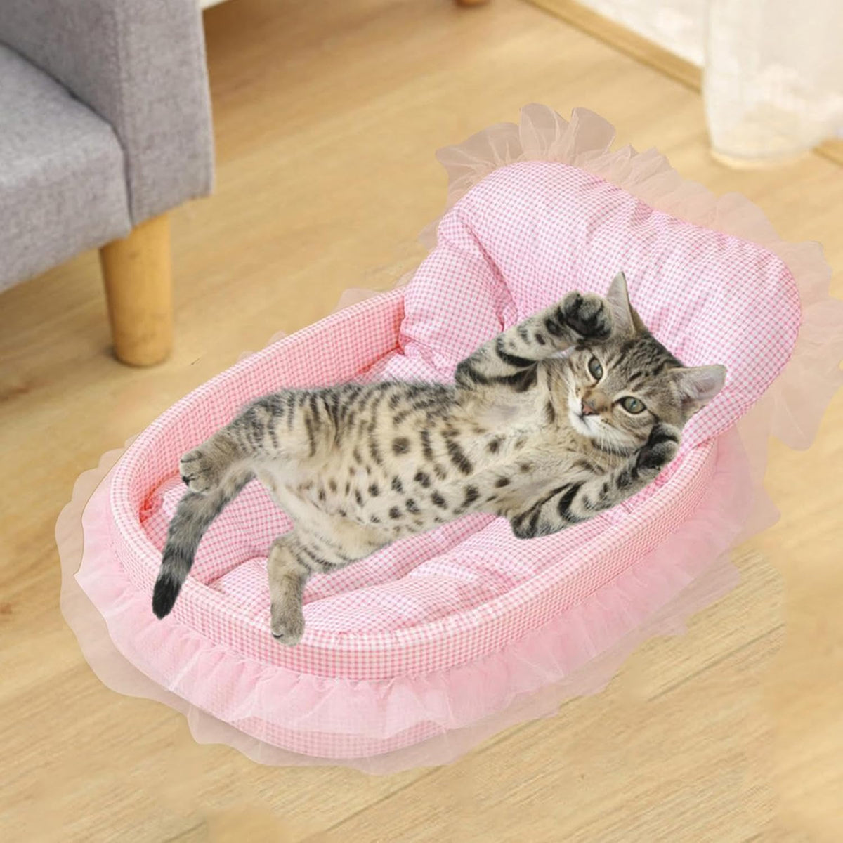 Removable Dog Bed Lace Cat Sofa for Cats or Small Dogs Indoor Puppies and Kittens