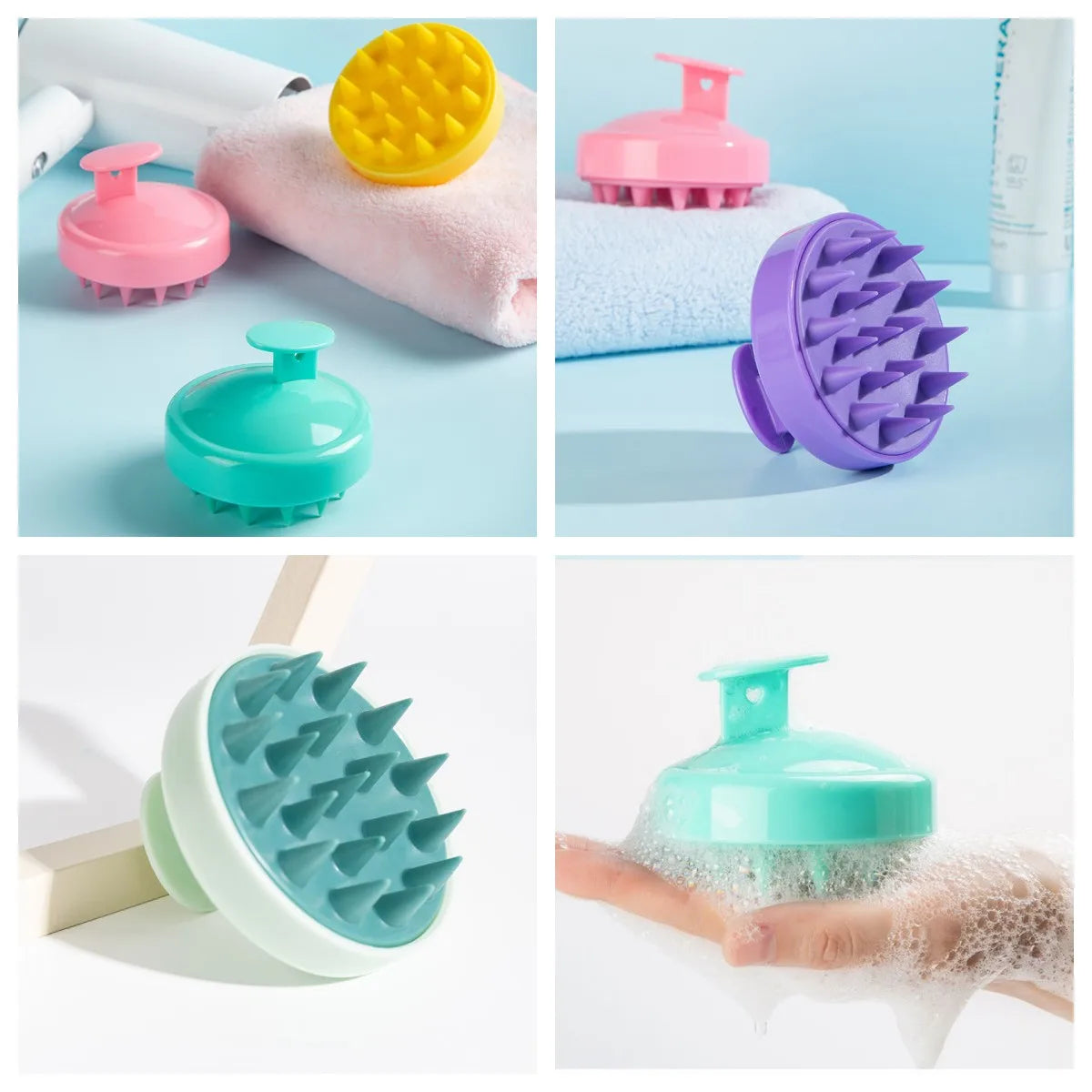 Silicone shampoo brush scalp massage comb shampoo comb tool