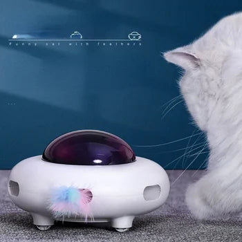 UFO Interactive Cat Toy Sharing USB Rechargeable Puppy Cat Toy Pet Smart Turntable Capture Training Toy