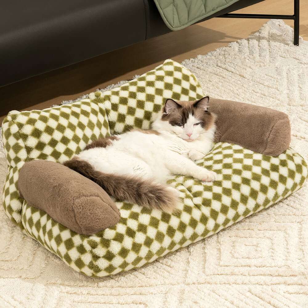 Deluxe Pet Sofa with 100% Cotton Filling for Ultimate Comfort