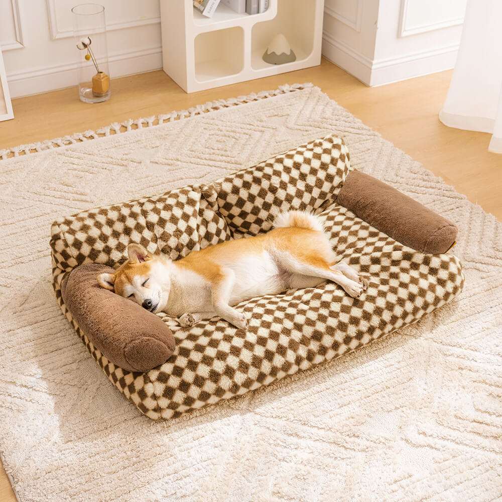 Deluxe Pet Sofa with 100% Cotton Filling for Ultimate Comfort