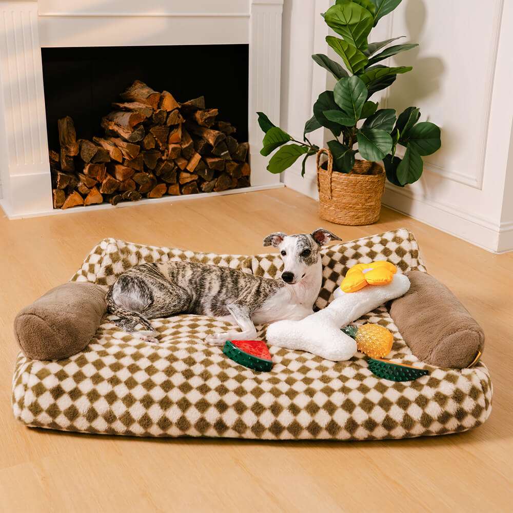 Deluxe Pet Sofa with 100% Cotton Filling for Ultimate Comfort